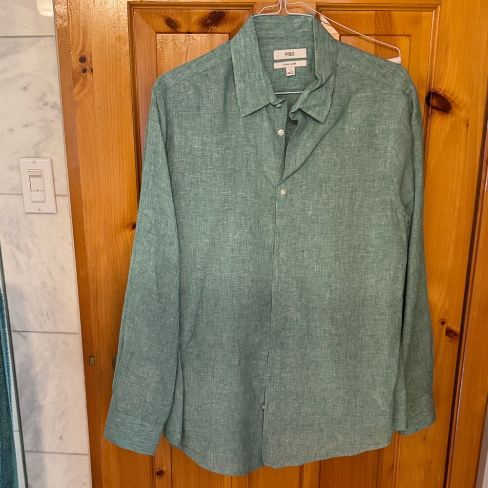 Marks & Spencer Green Casual Linen Shirt